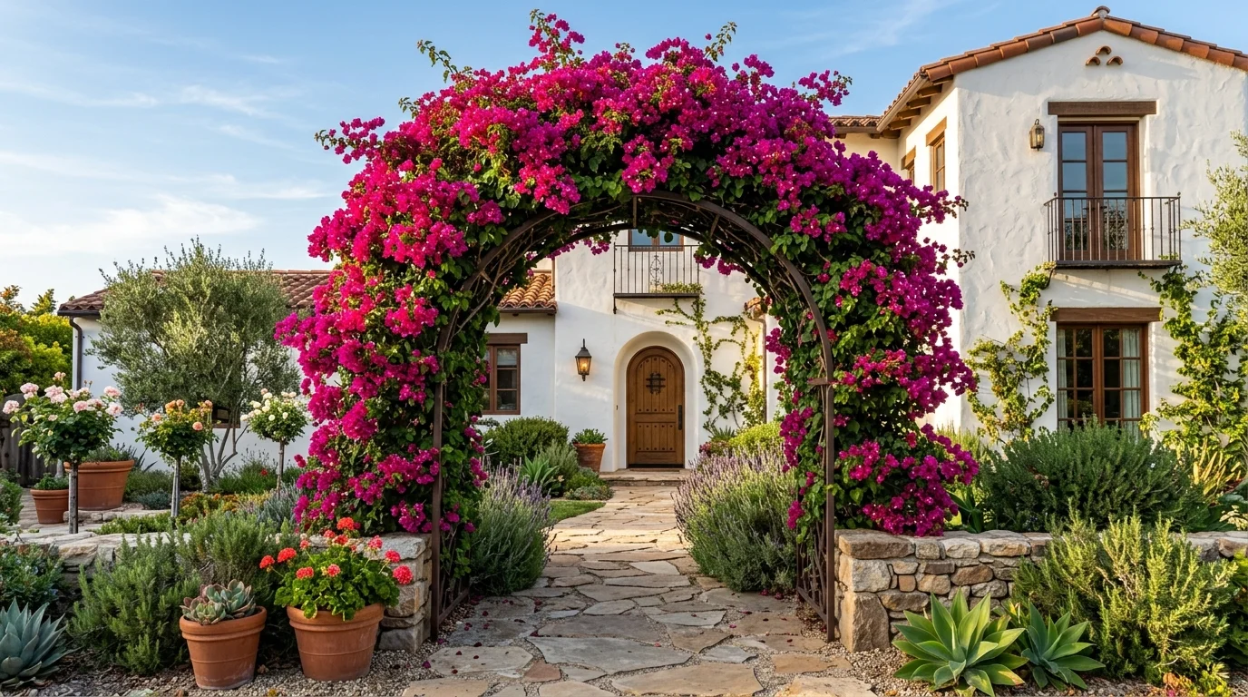 Bougainvillea Front Yard and Backyard Design Ideas inspiration image.
