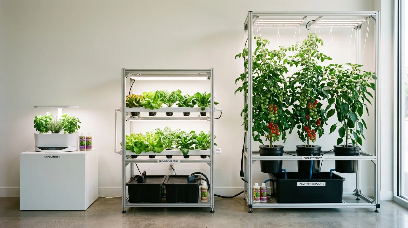 A growth height comparison across AeroGarden models.