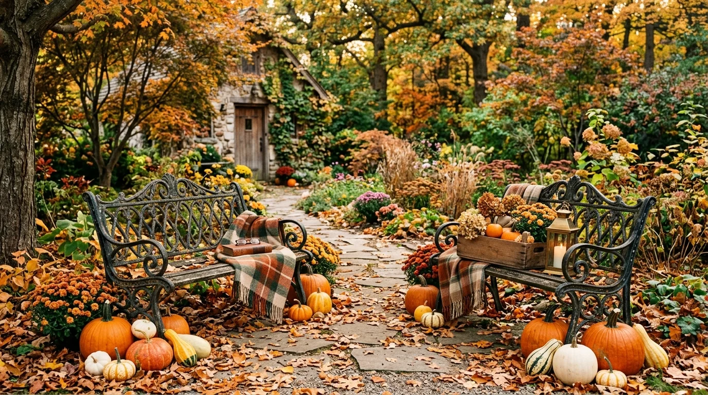 Antique Fall Garden Decor Ideas inspiration image.