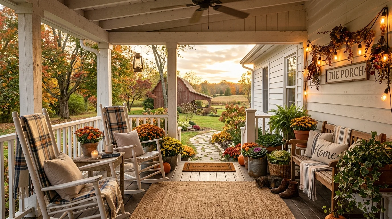Farmhouse Style Back Porch image.