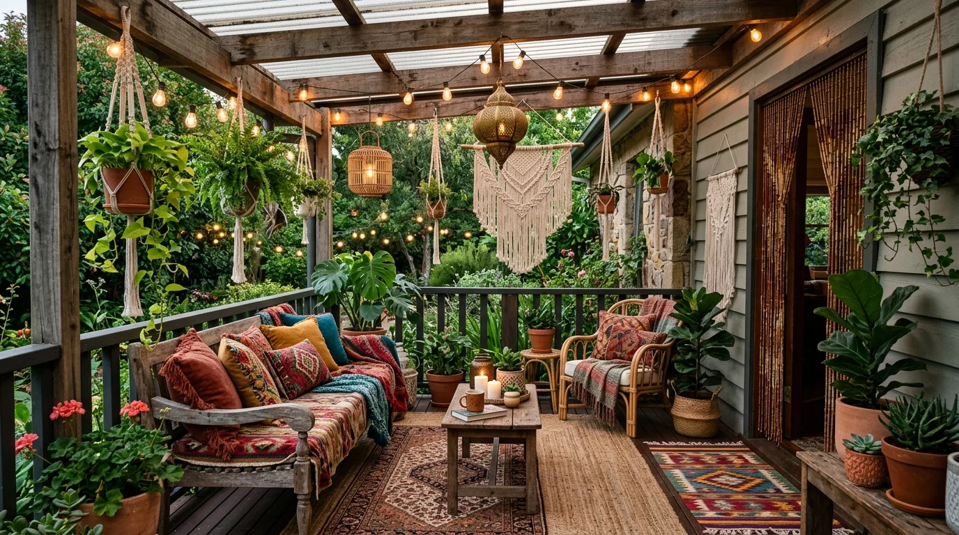 Boho Back Porch Aesthetic image.