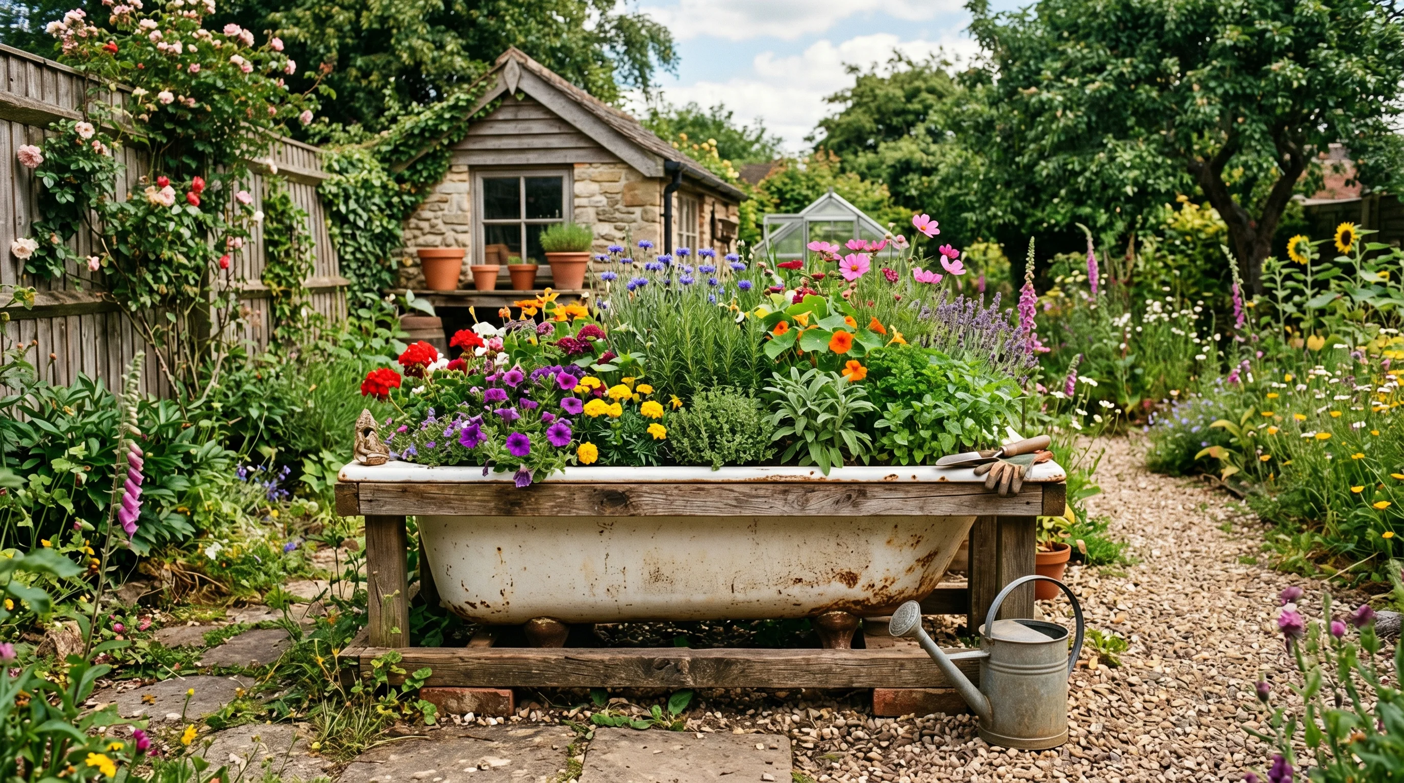 Bathtub Raised Garden Bed Idea inspiration image.