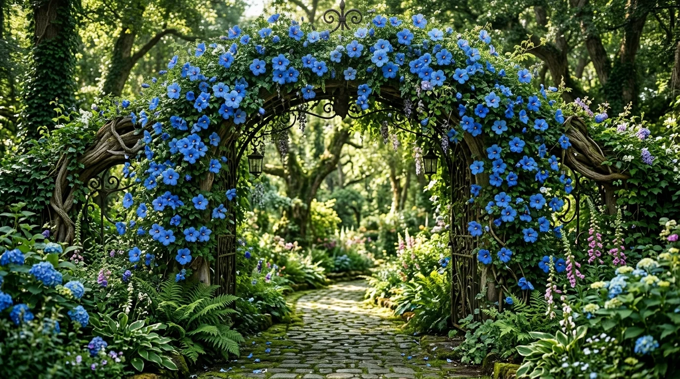 Blue Hibiscus Hedge Rhythm image.