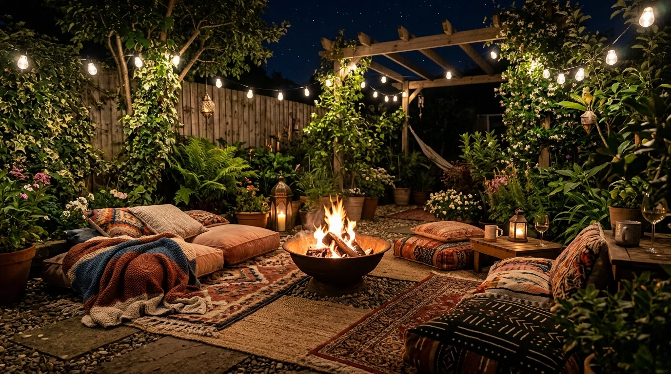A fire pit spiritual gathering spot creating warmth and connection outdoors.
