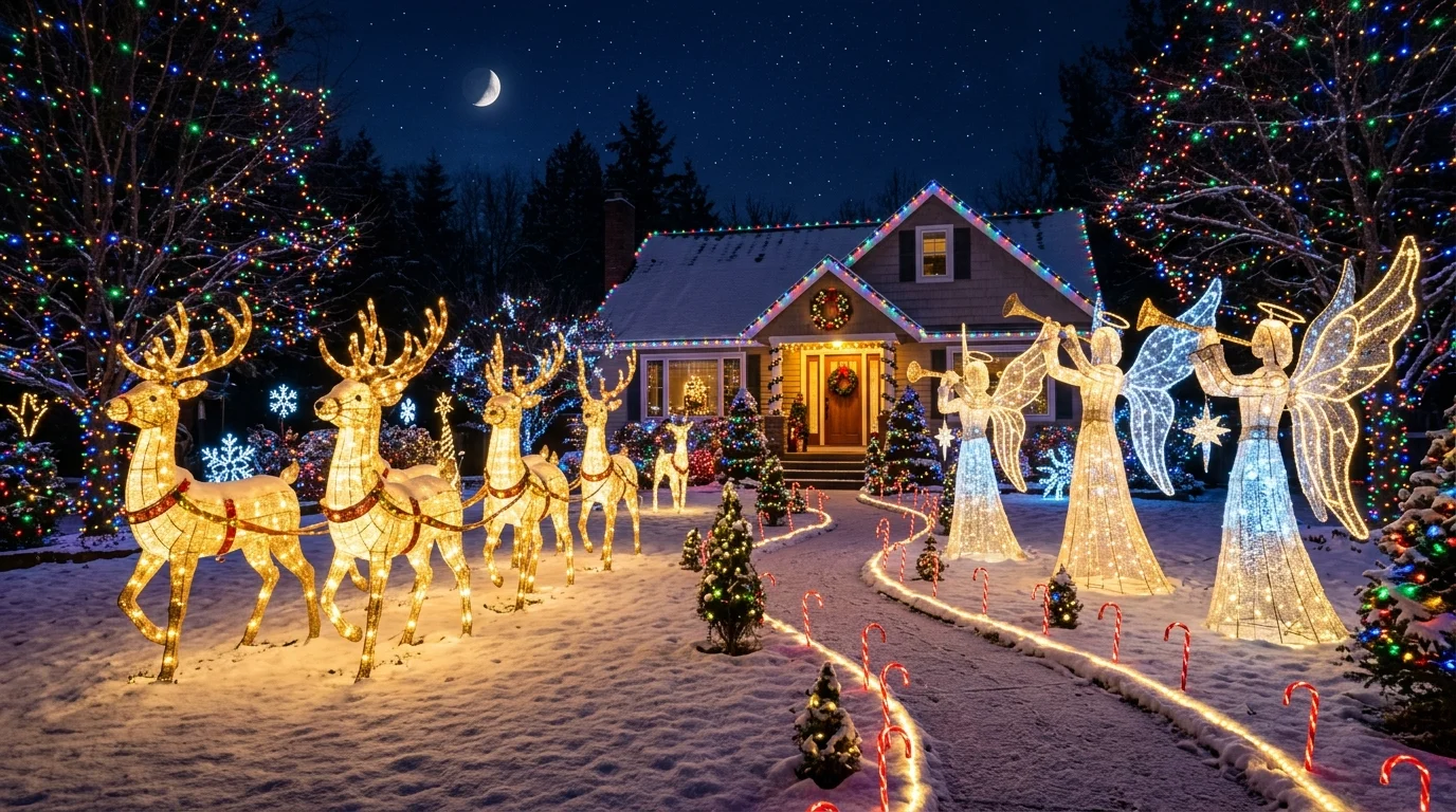 Lanterns in Winter Planters image.