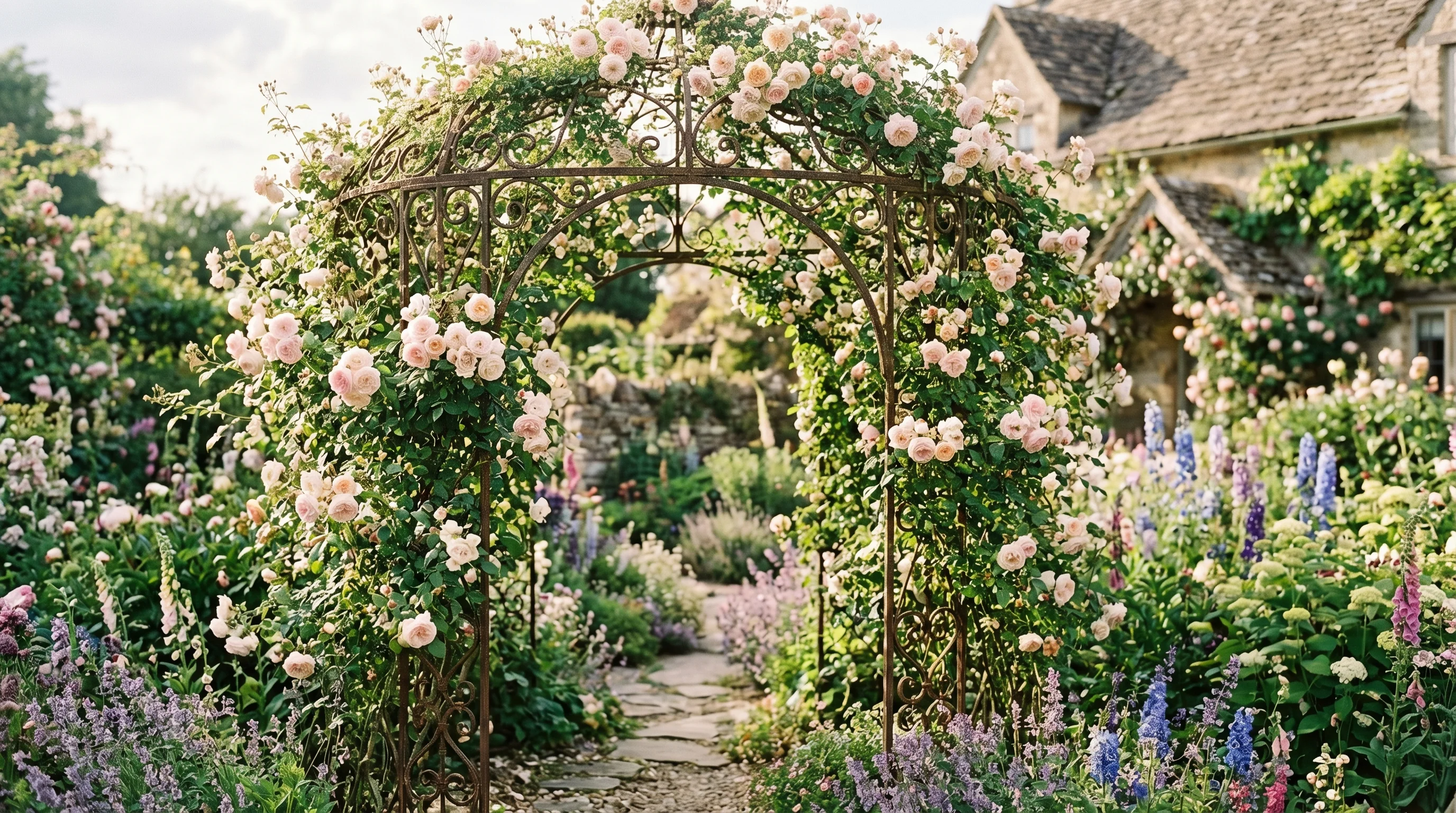 Balcony Rail Rose Train image.