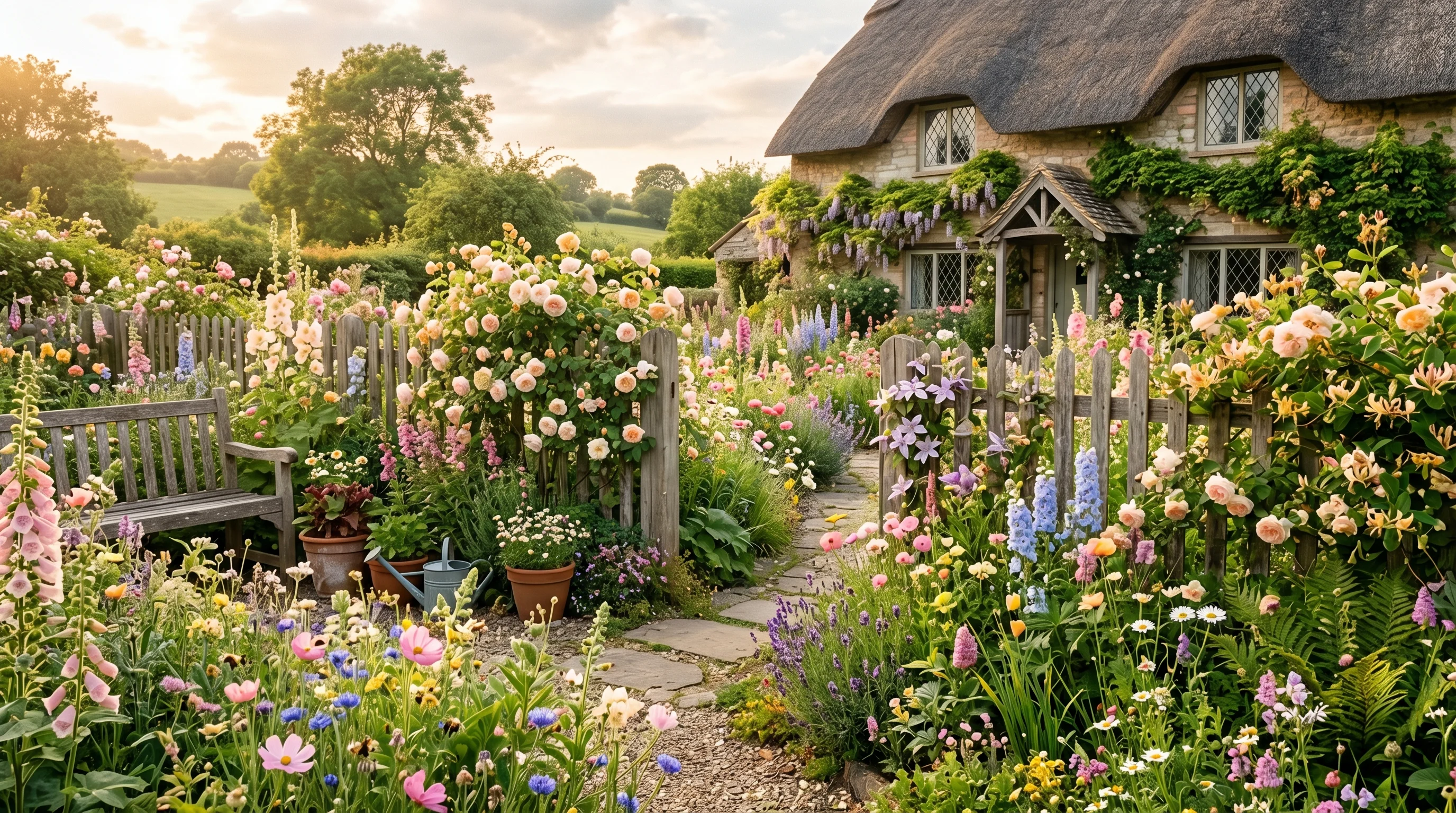 Cottagecore garden ideas inspiration image.