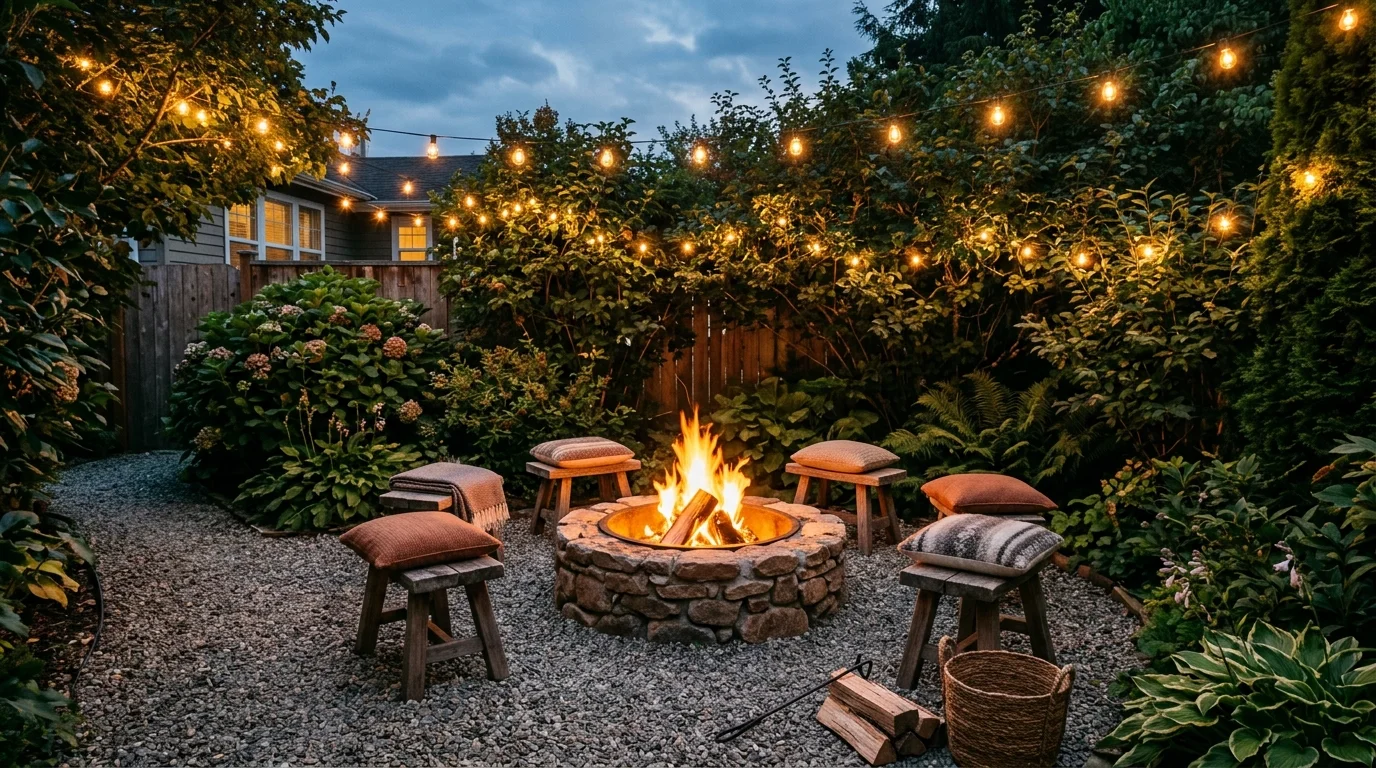 Lantern-Lit Gravel Path image.