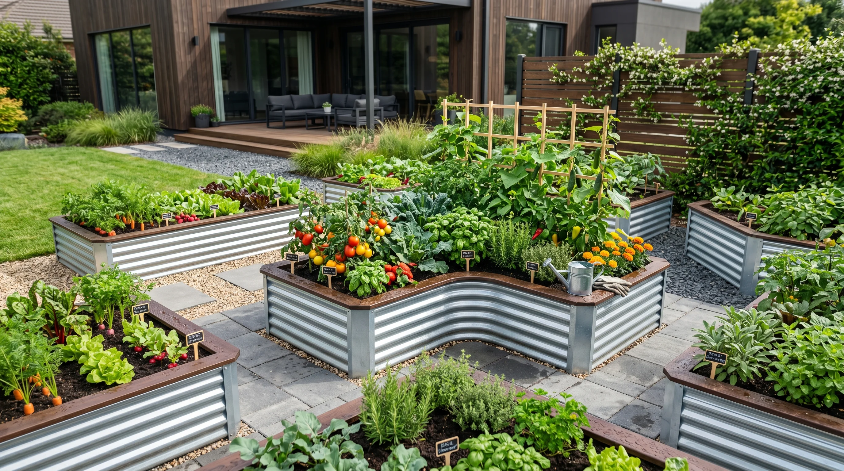 Creative Metal Garden Bed Designs inspiration image.