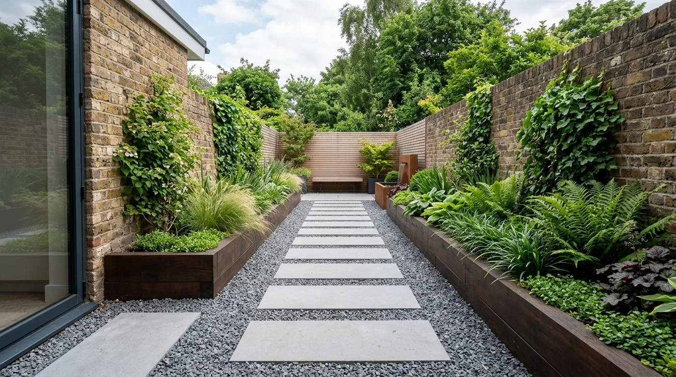 Design Ideas for a Small Narrow Garden inspiration image.