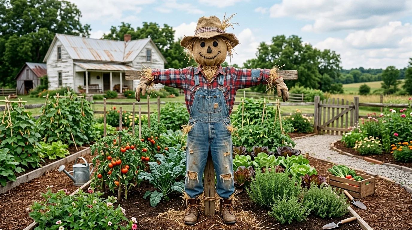 DIY Garden Scarecrow Ideas inspiration image.