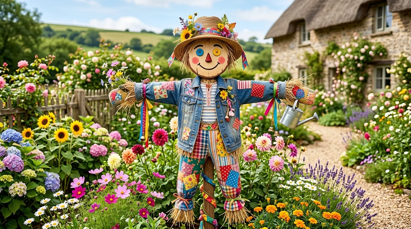 Sunflower-Themed Scarecrow image.