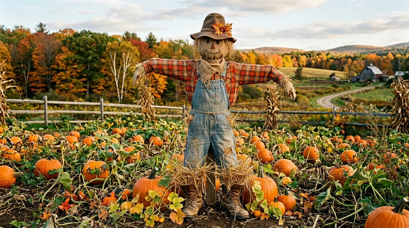 Scarecrow With Harvest Basket image.