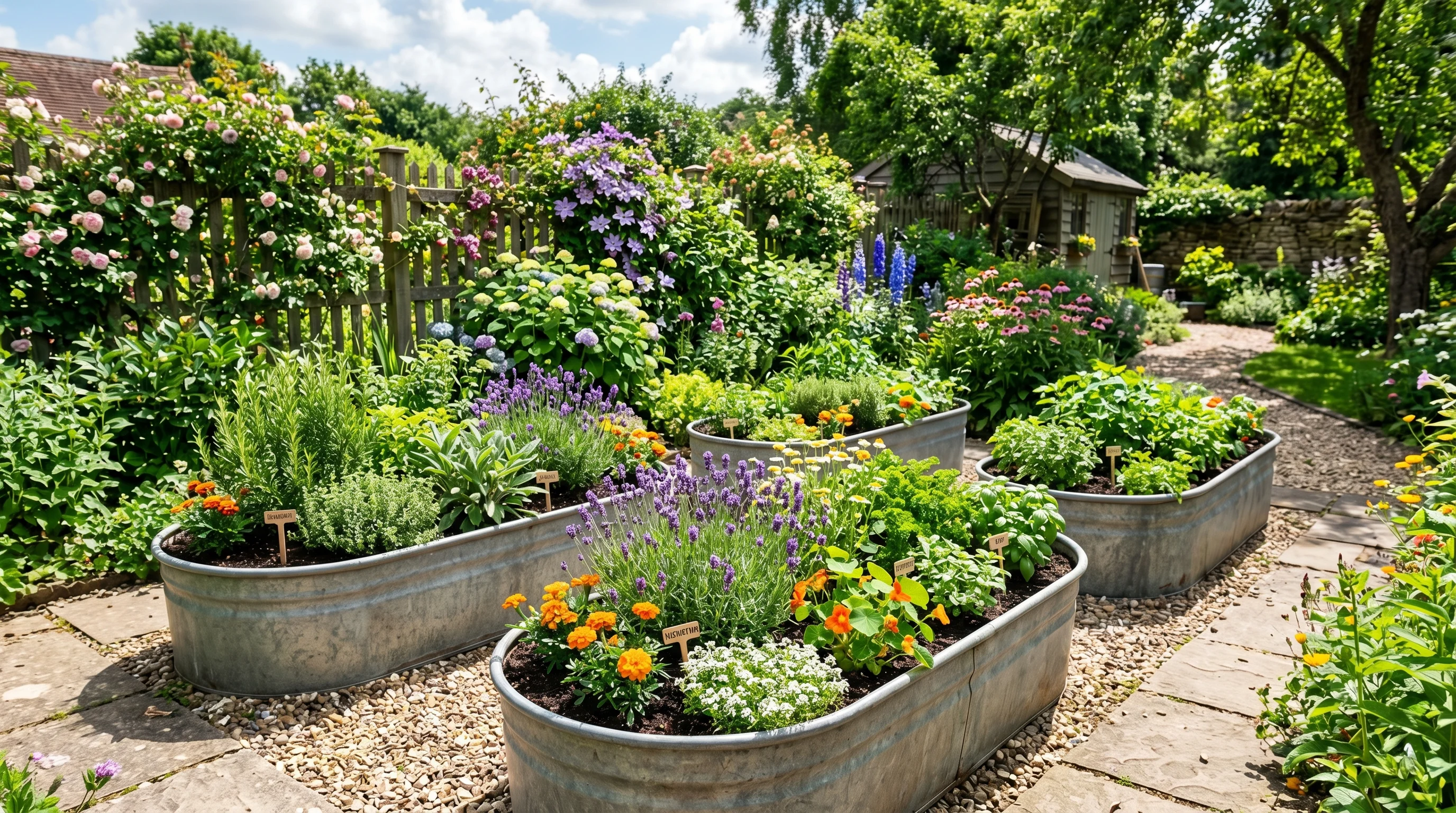 Painted Metal Planter image.