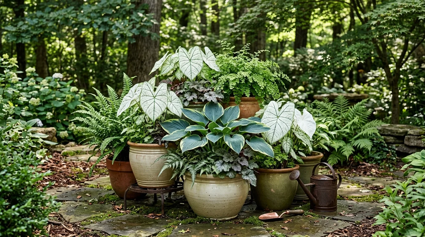 Elegant Shade Potted Plant Arrangements inspiration image.