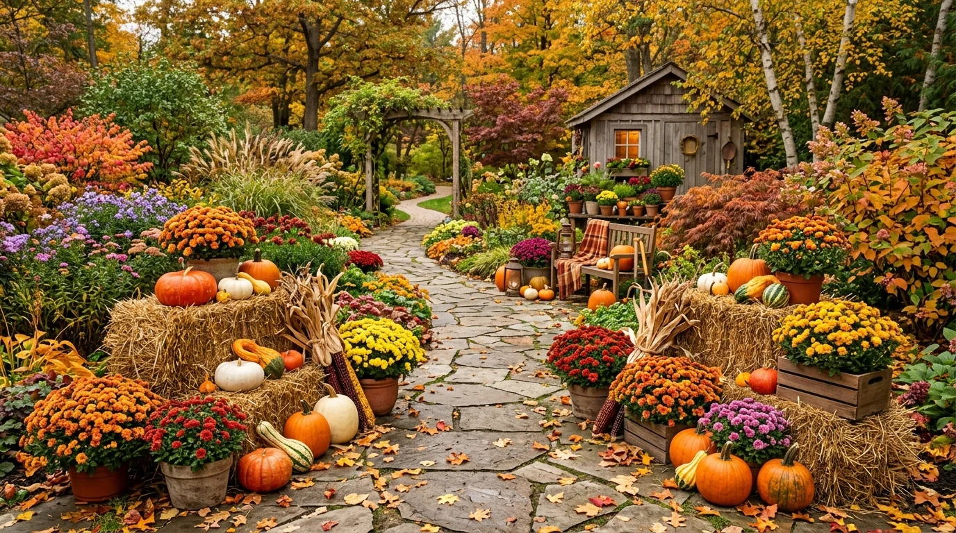 Fall Garden Decor Ideas inspiration image.