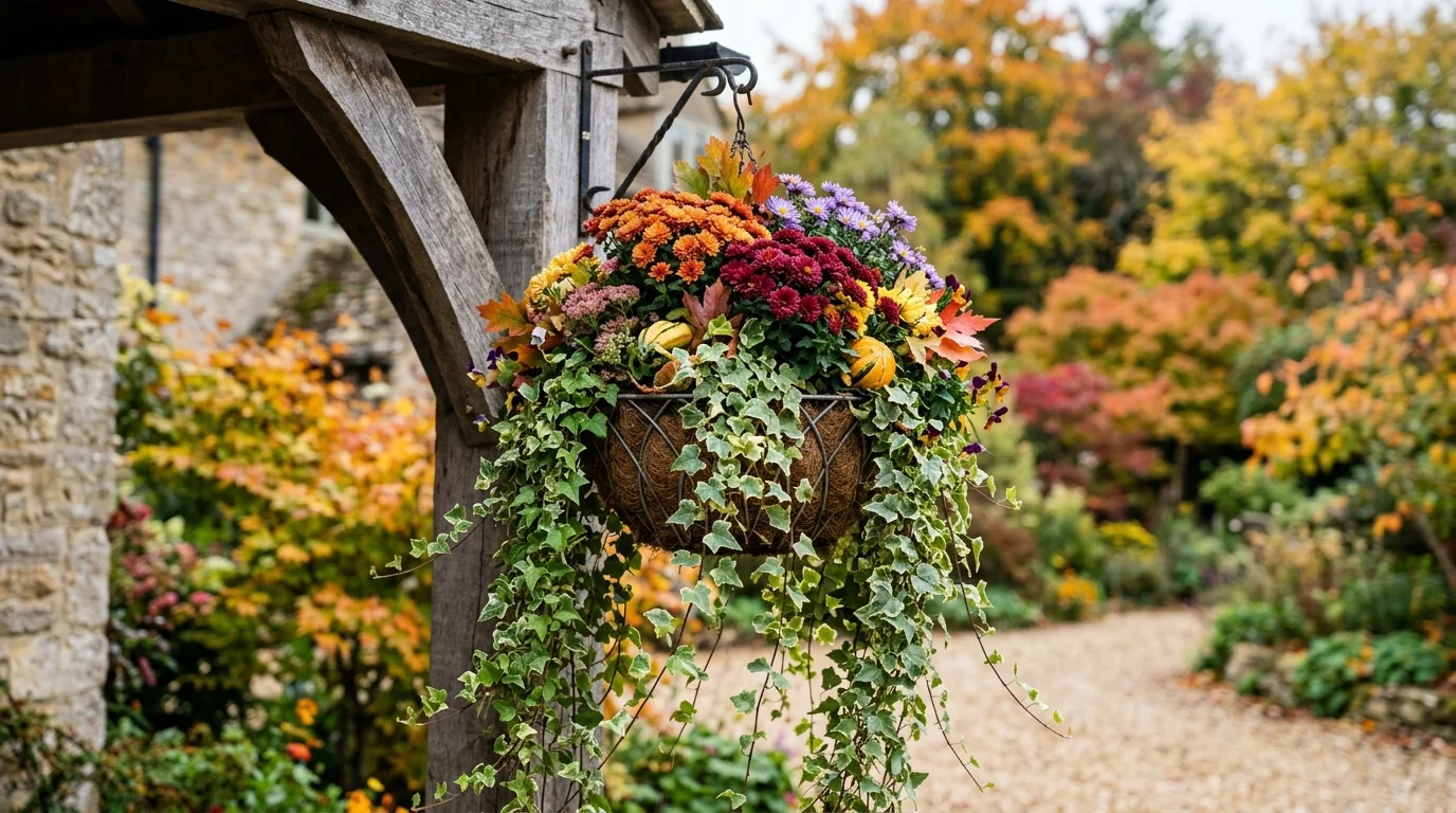 Cascading Ivy Fall Basket image.