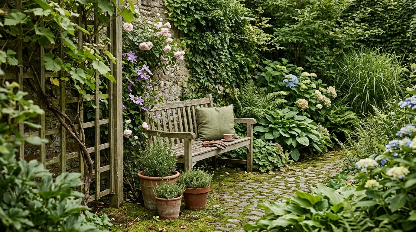 Hydrangea and Hostas Pairing image.