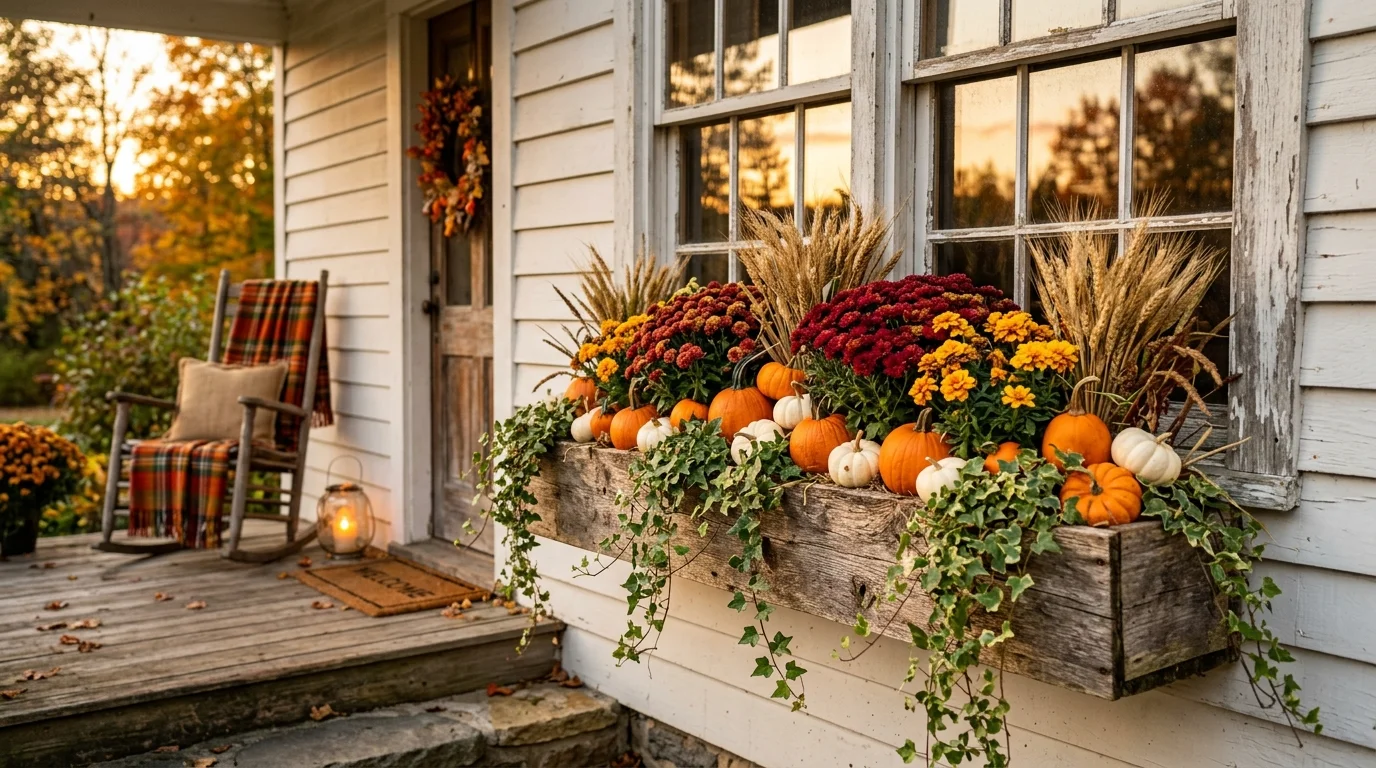 Unique Fall Window Box Ideas That Stand Out inspiration image.