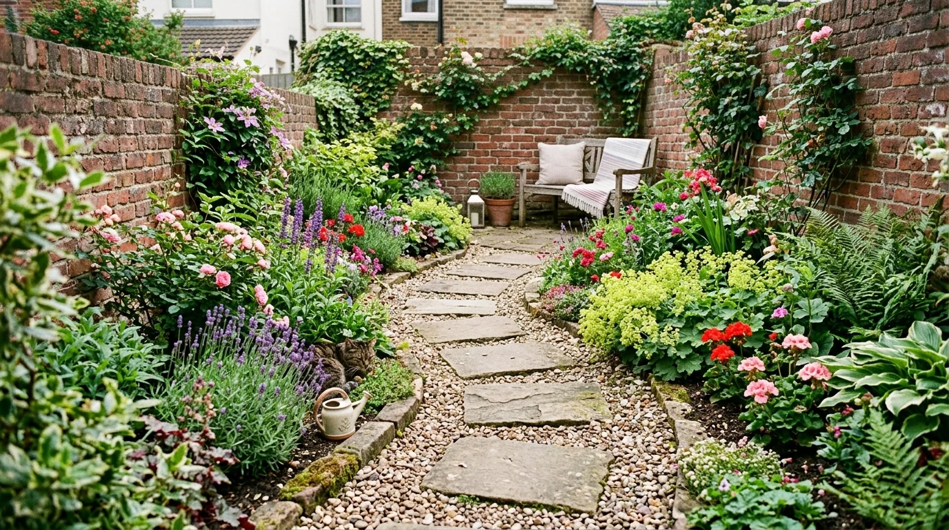 A small space flower path designed for a compact garden.