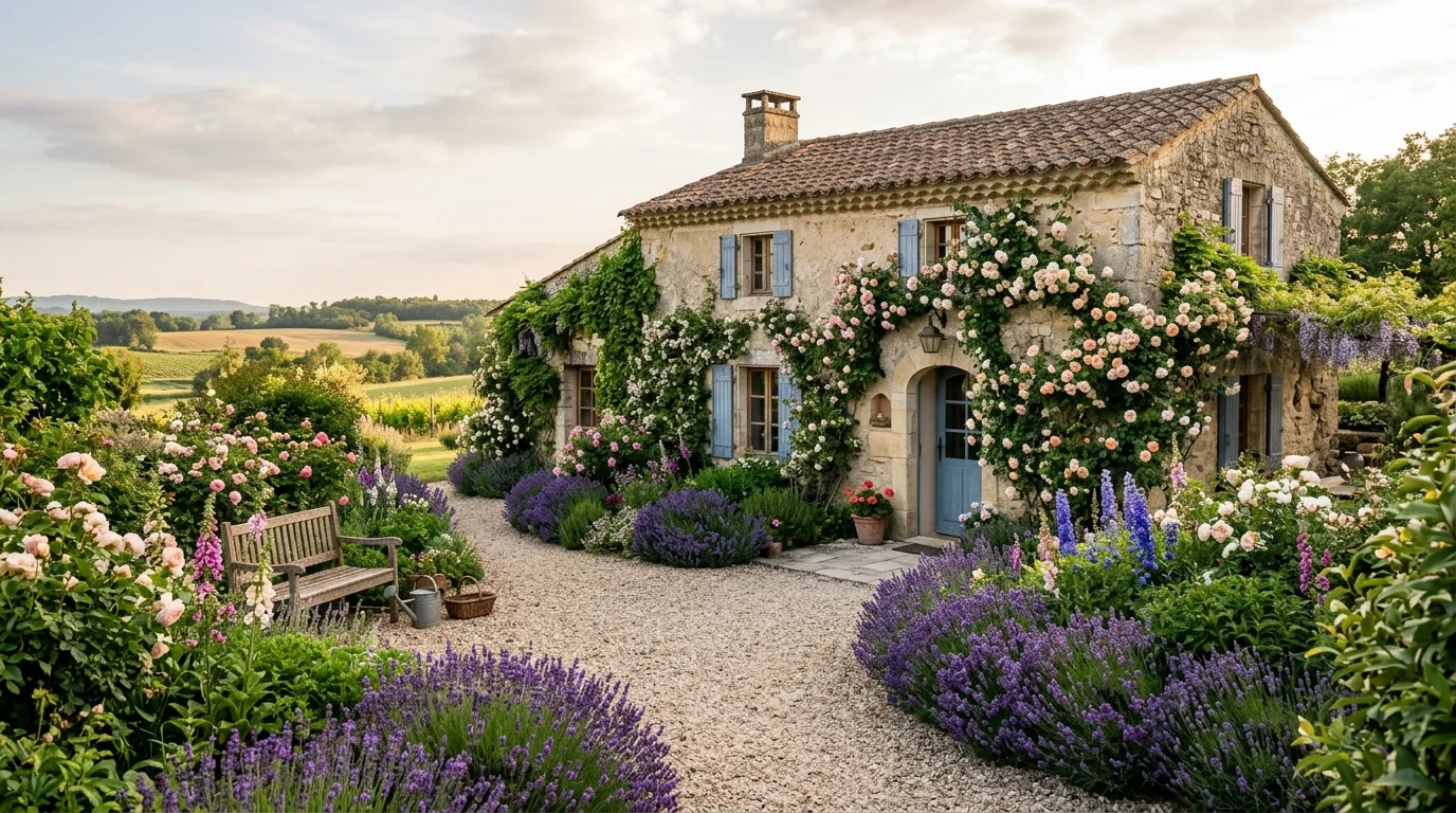French Cottage Garden Ideas for a Timeless Look inspiration image.