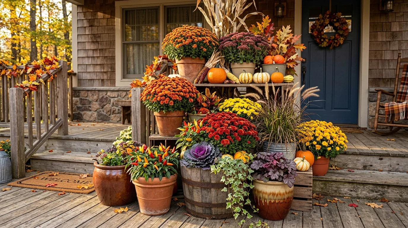 Layered Porch Planter Display image.