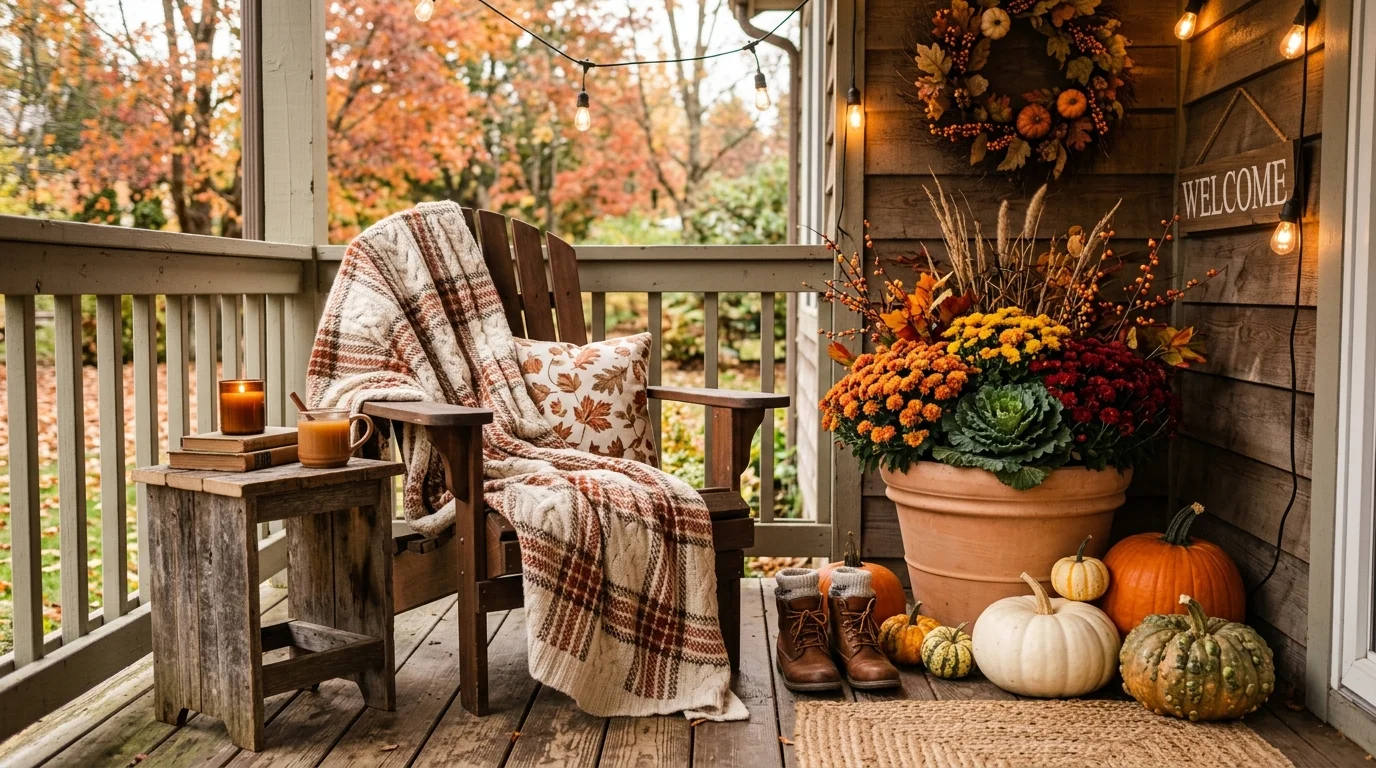 Cozy Porch Corner Planter Scene image.