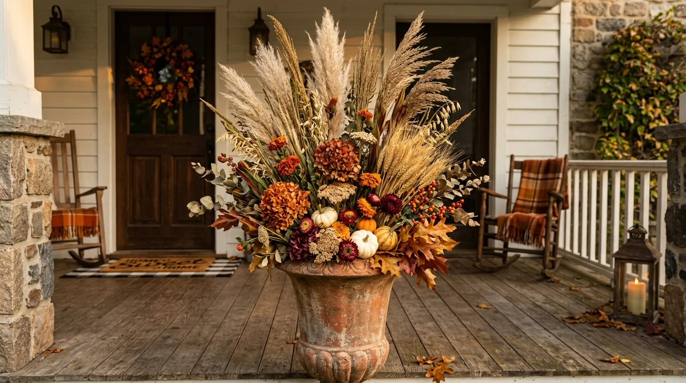 Tall Urn Fall Arrangement image.