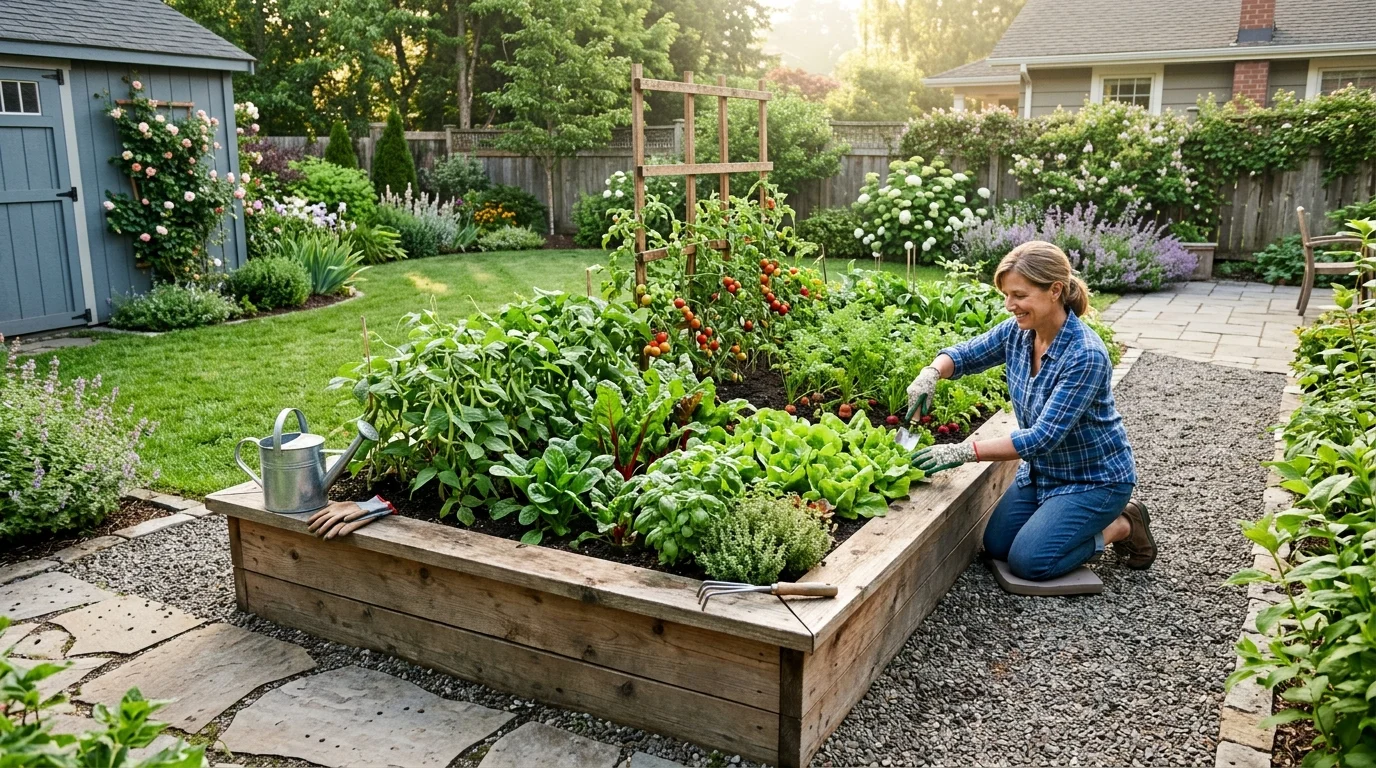 A raised bed garden designed for easier maintenance and care.