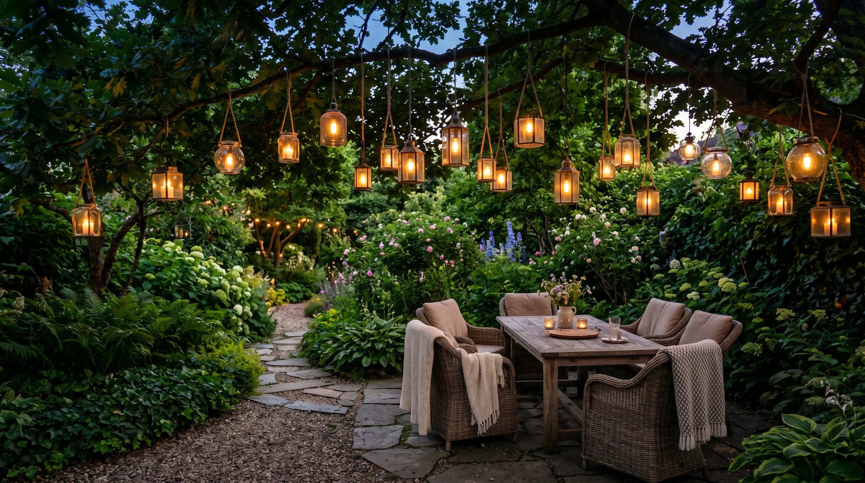 Add Lanterns Near Seating image.