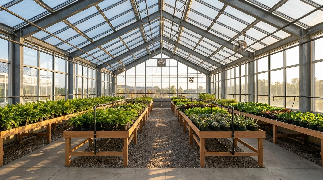 Greenhouse interior layout inspiration image.