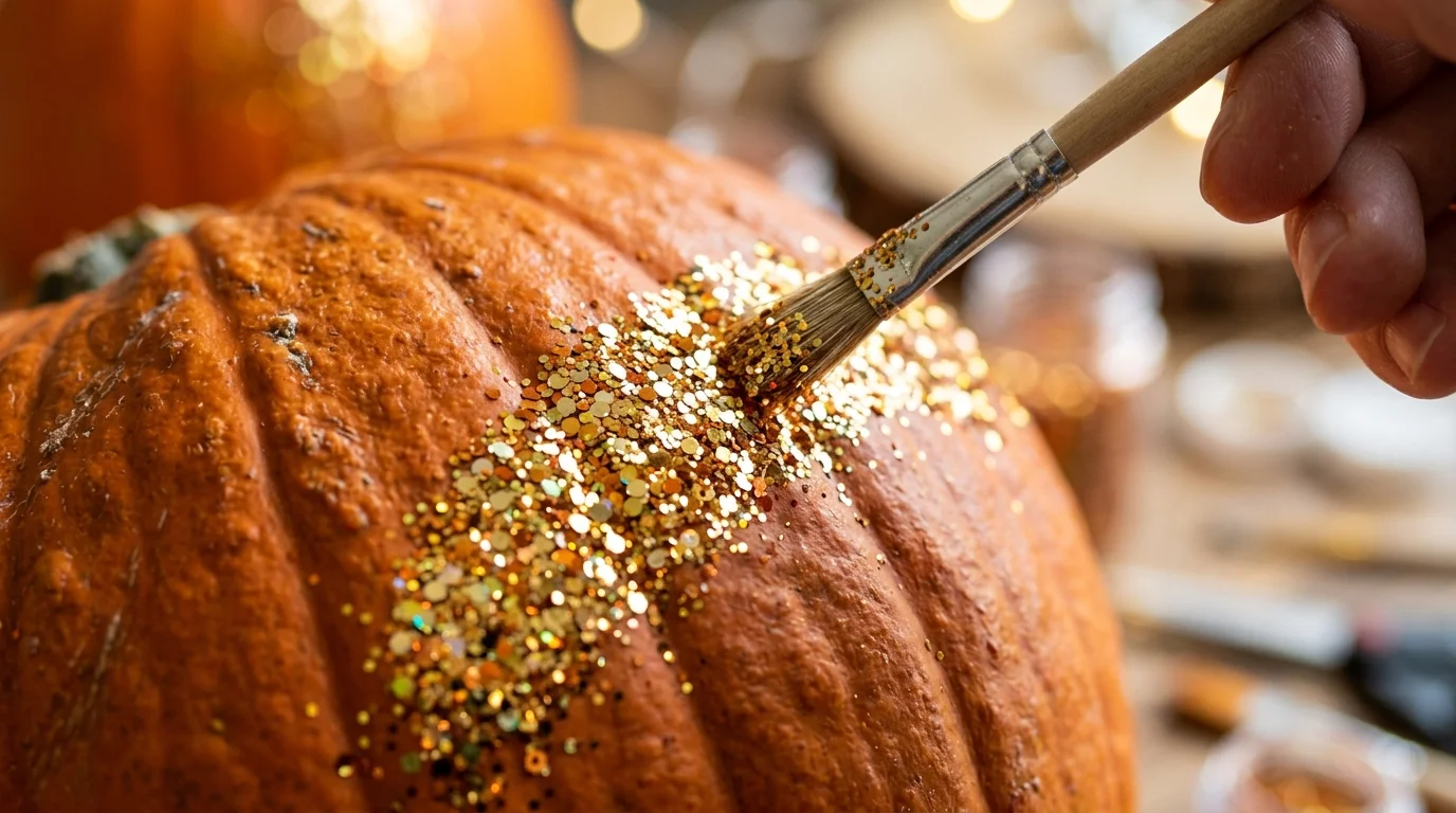 Pumpkin Glitter Craft Close Up image.