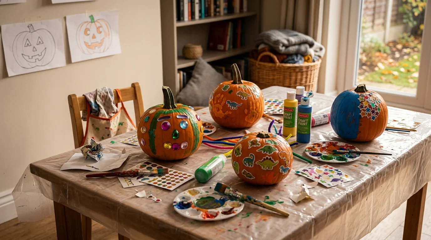 Kids Pumpkin Decorating Fun image.