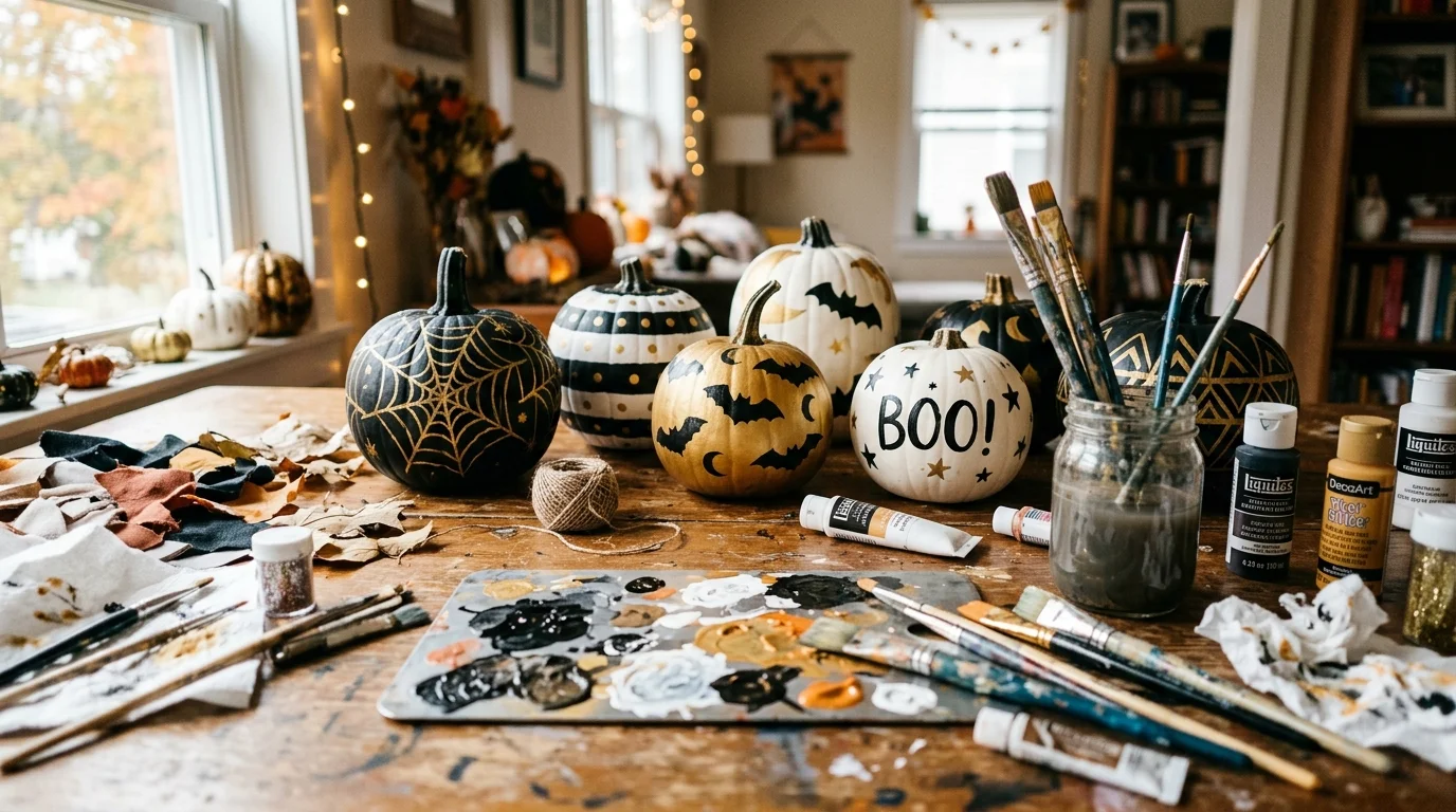 Artistic Pumpkin Painting Station image.