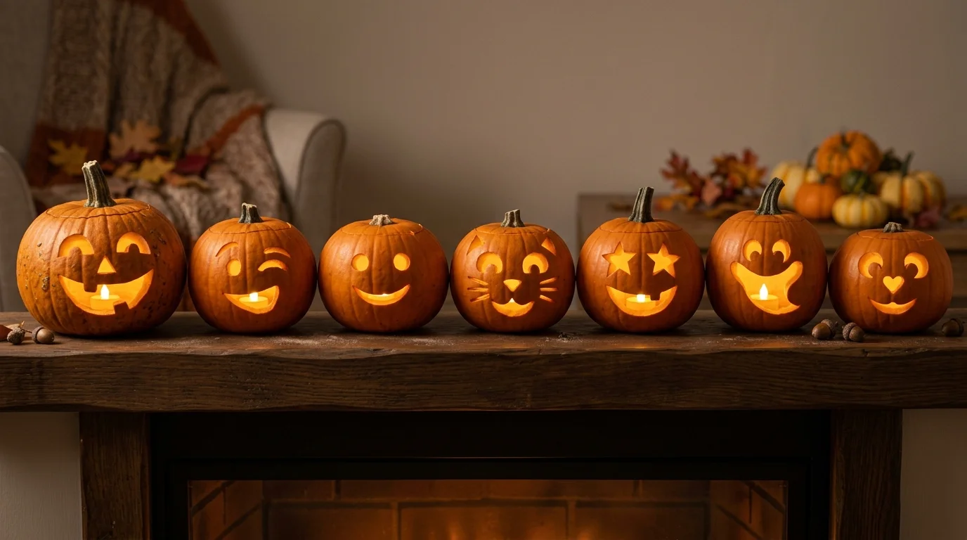 Cute Cartoon Pumpkin Faces image.