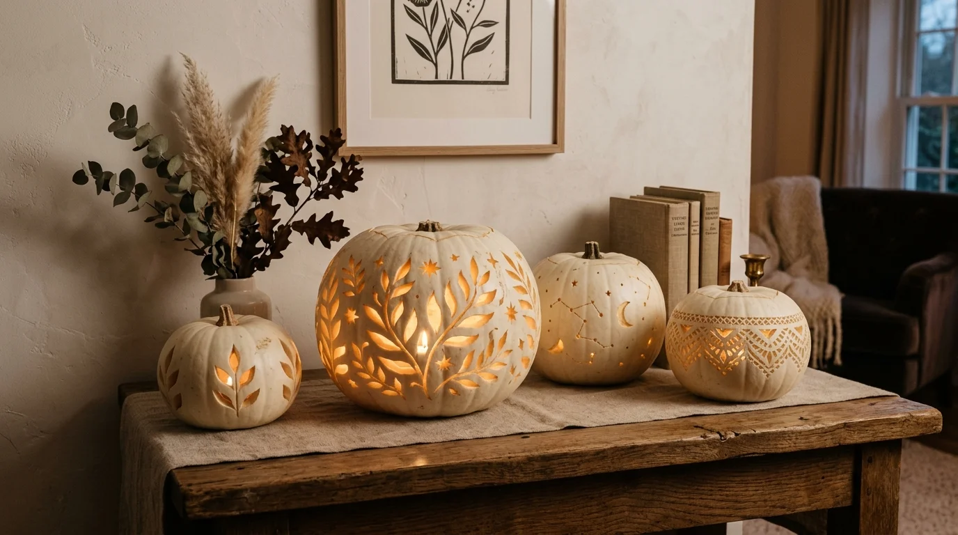 Elegant White Pumpkin Display image.