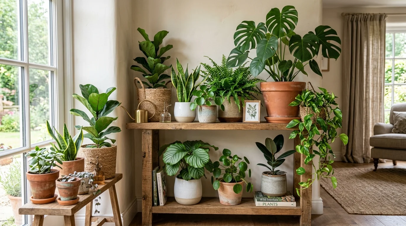 A grouped plant arrangement with balanced styling.
