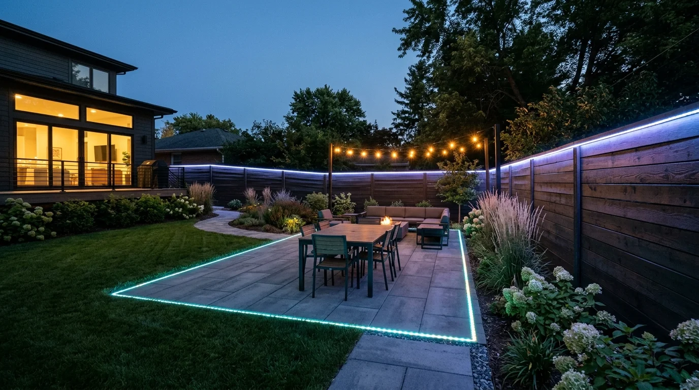 Net Lights on Shrubs image.