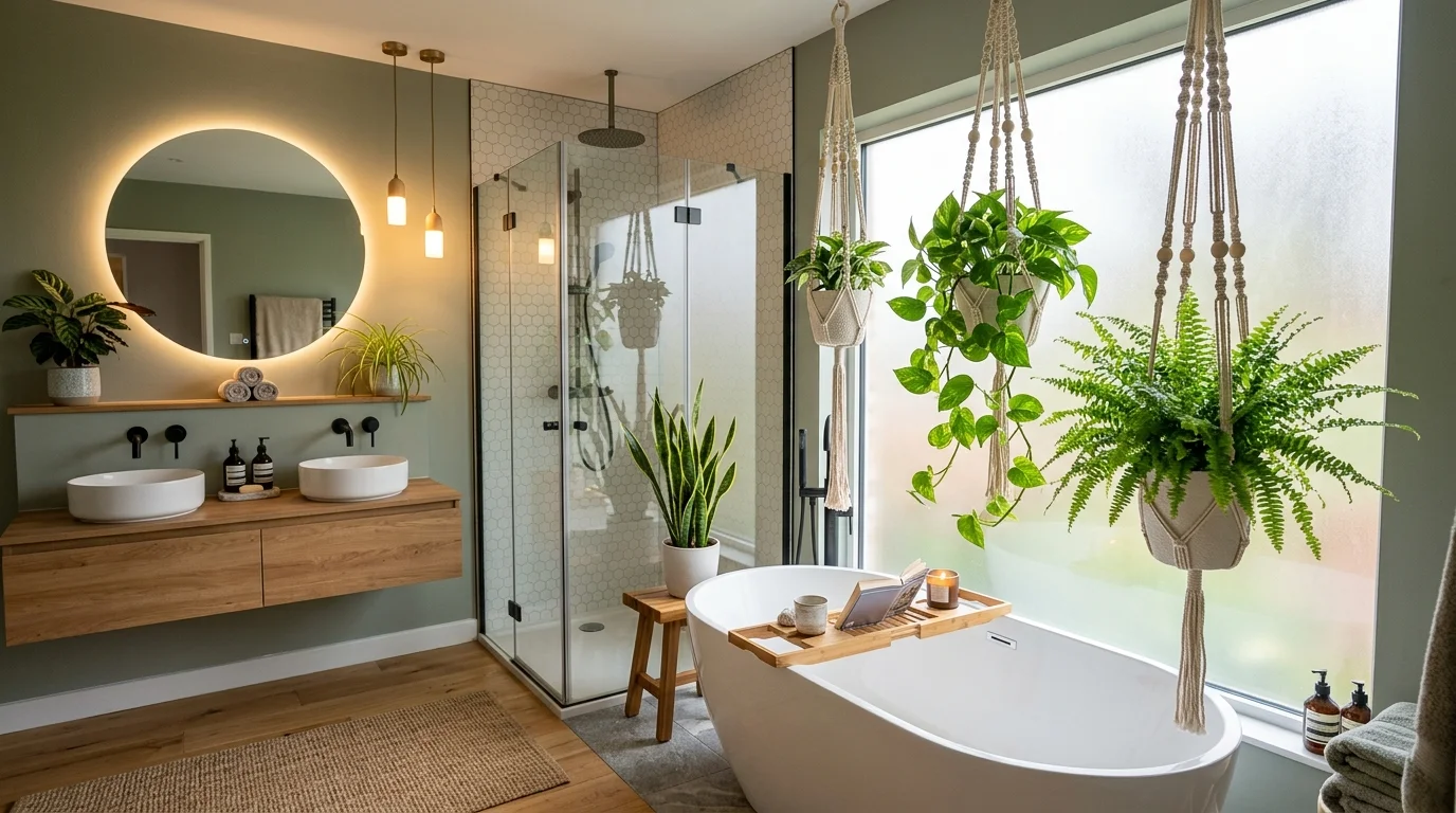 Bathroom Macram Greenery image.