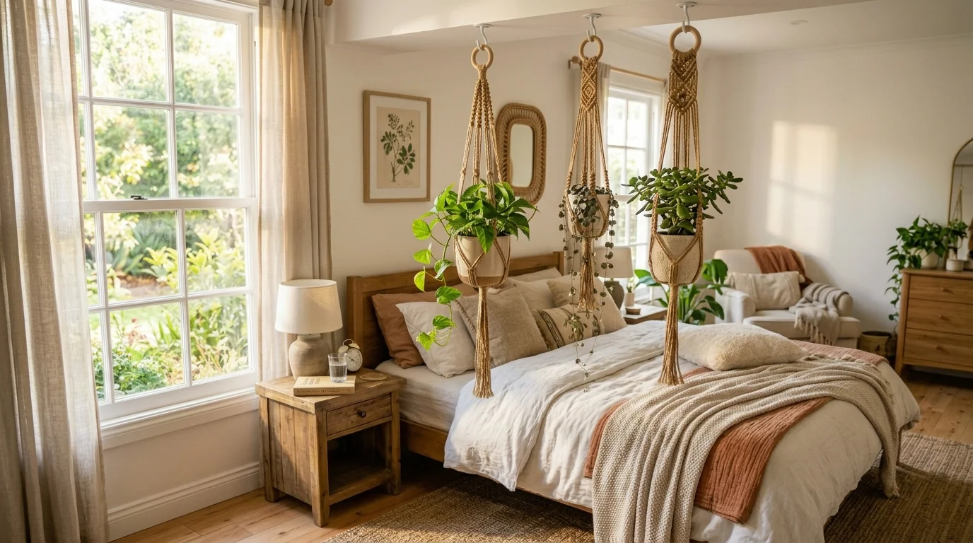 Bedroom Hanging Plant Decor image.