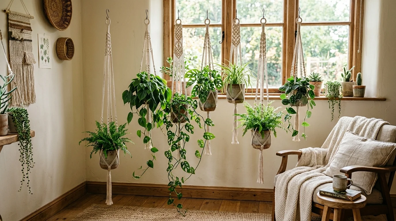 Corner Hanging Plant Cluster image.