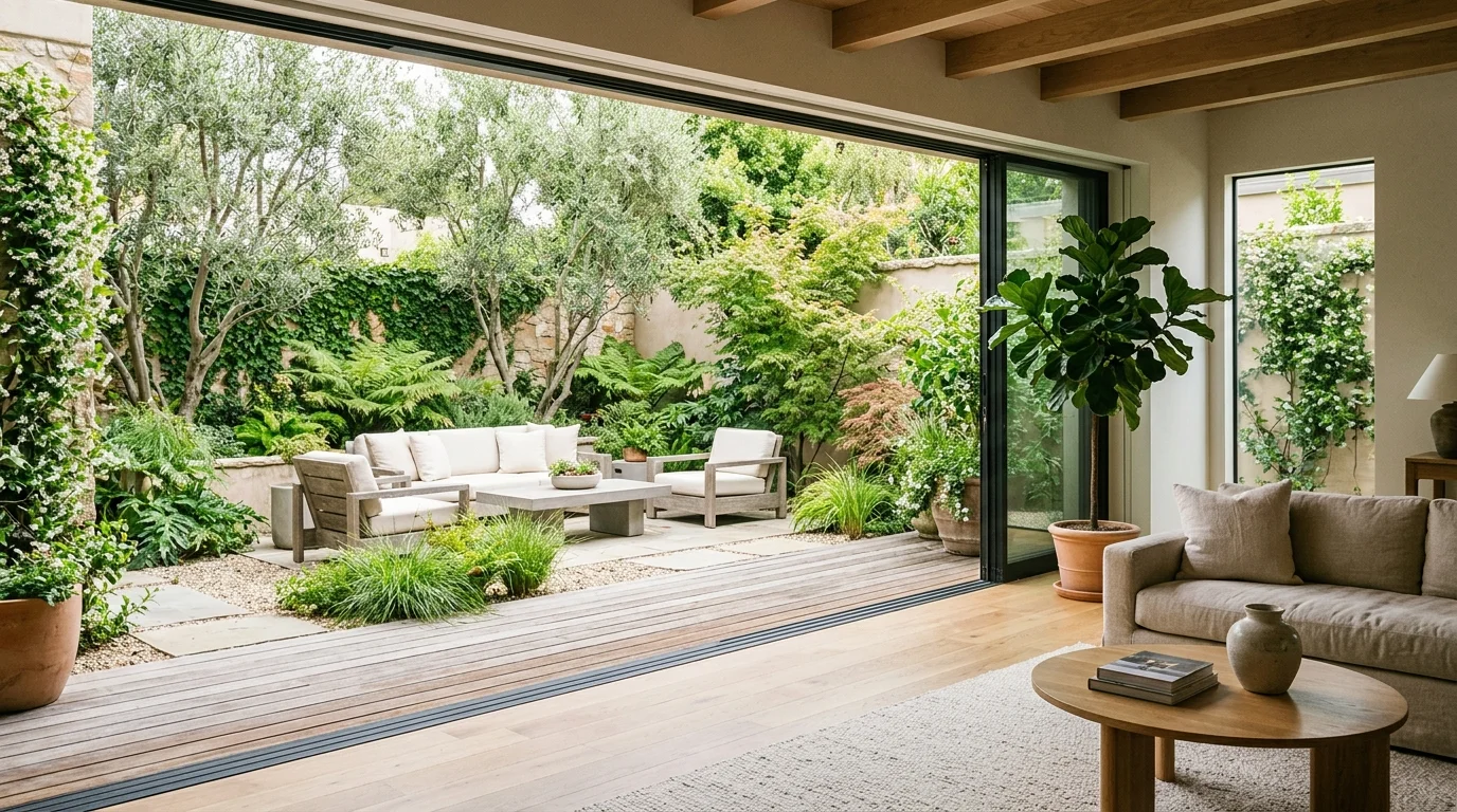 An indoor-outdoor flow design that blends the courtyard with the home.