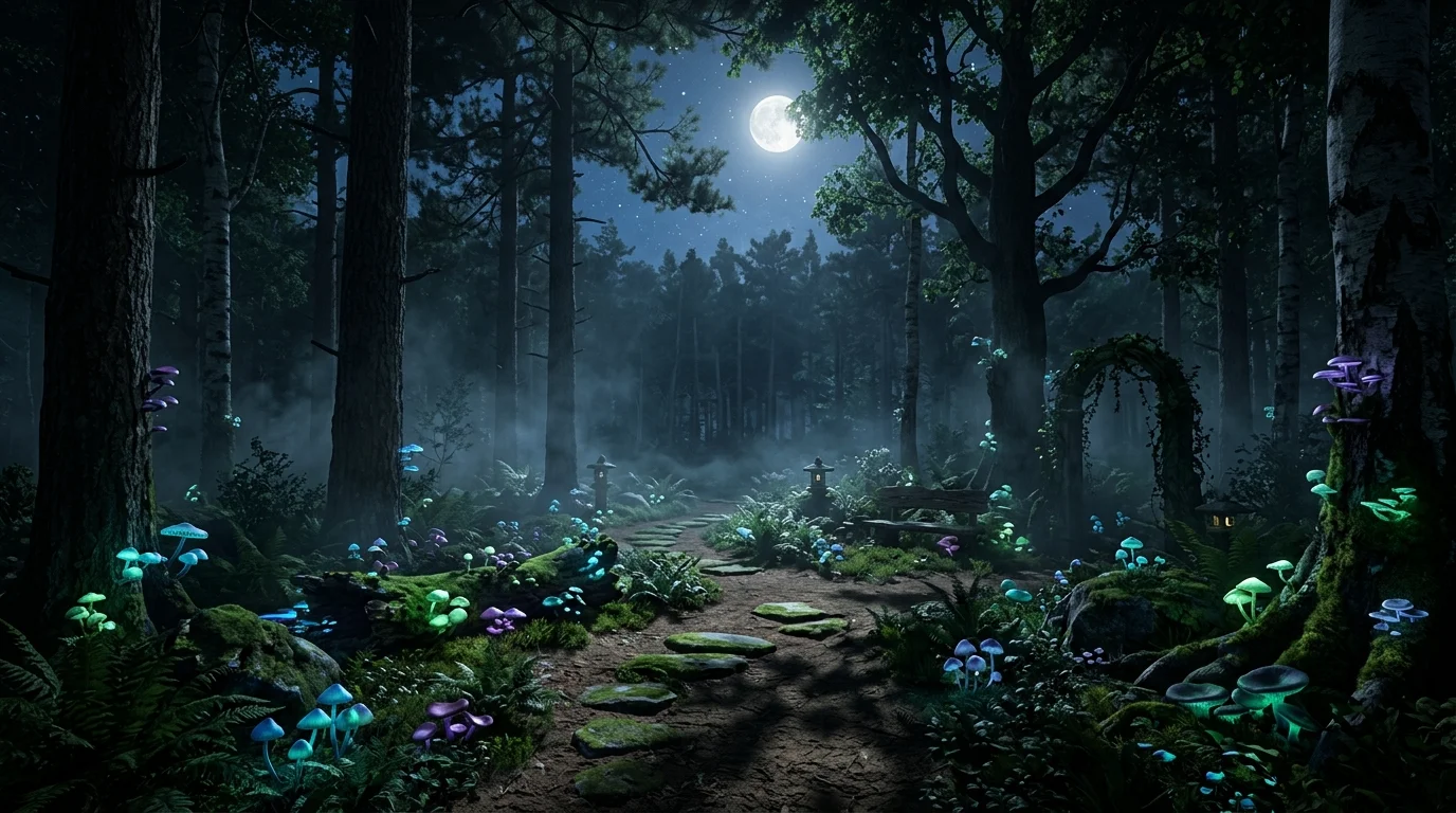 Lantern-Lined Garden Edge image.