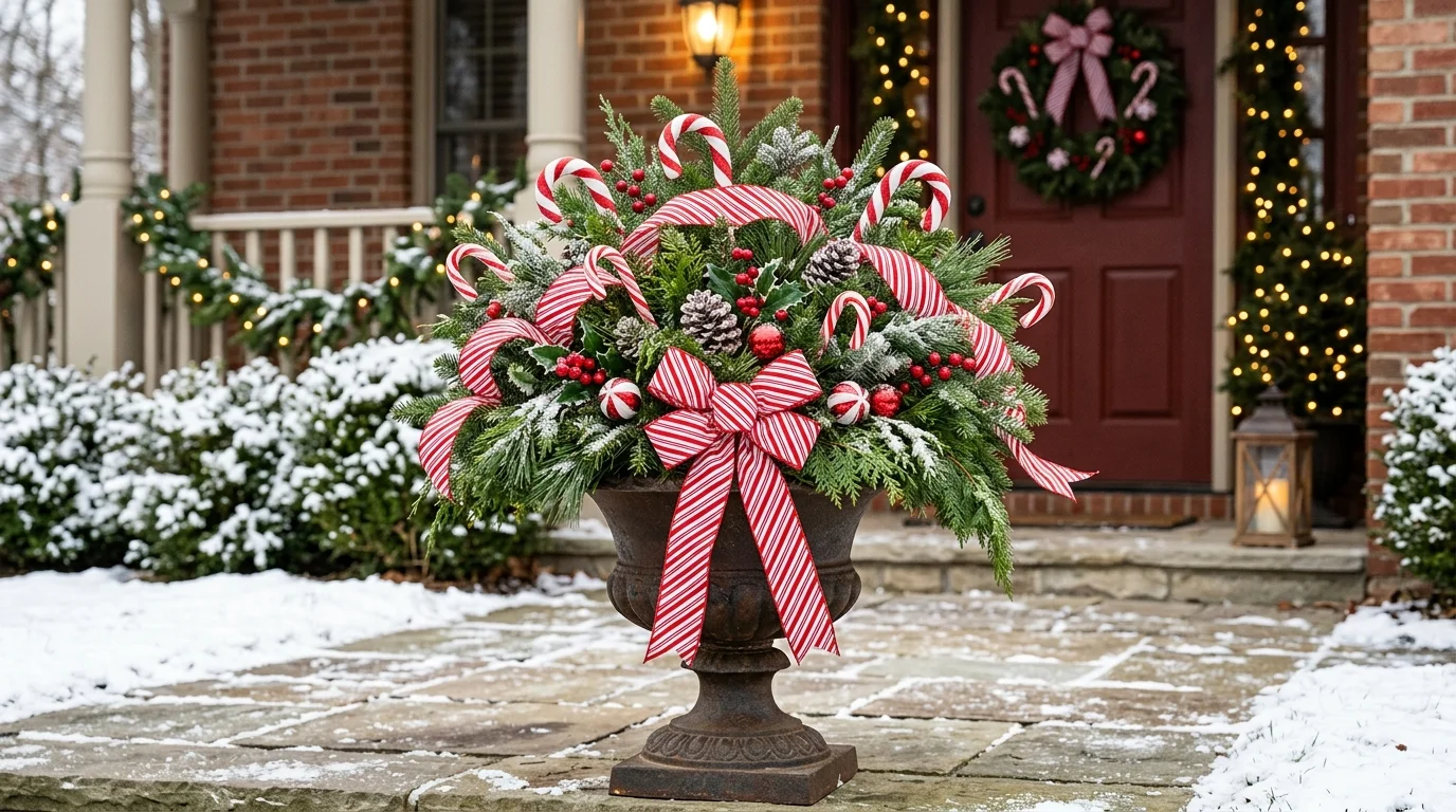Candy Cane Theme Urn image.