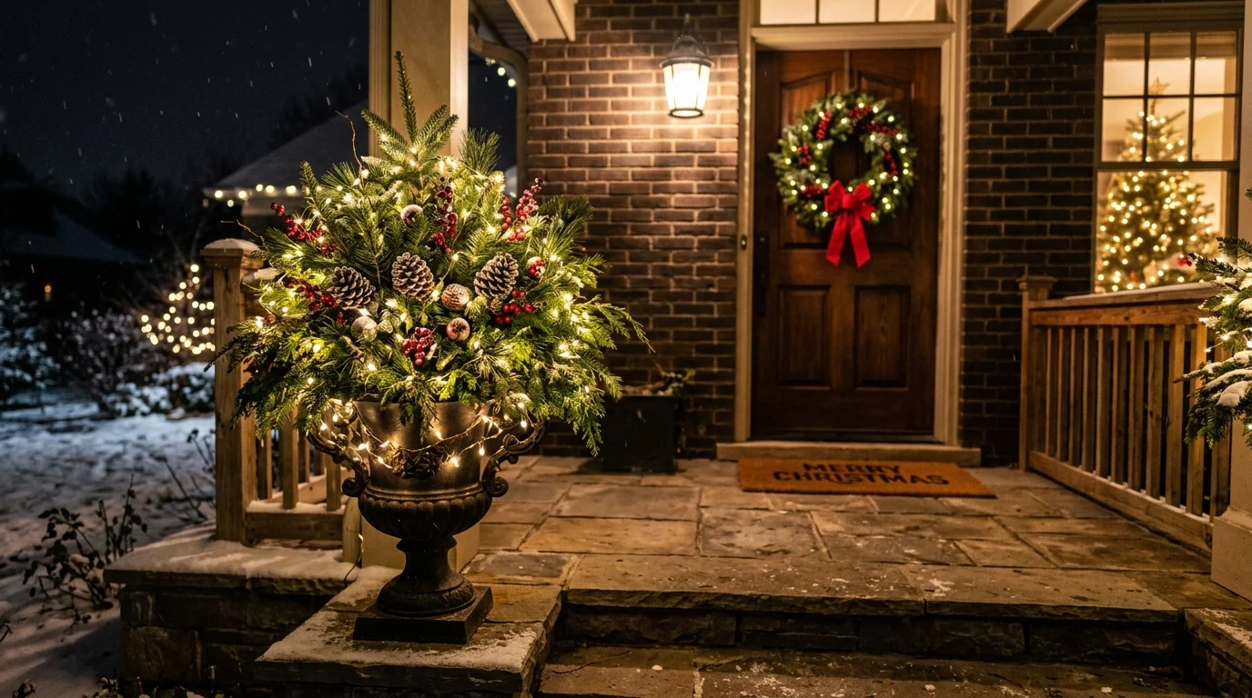Twinkling Light Urn Arrangement image.