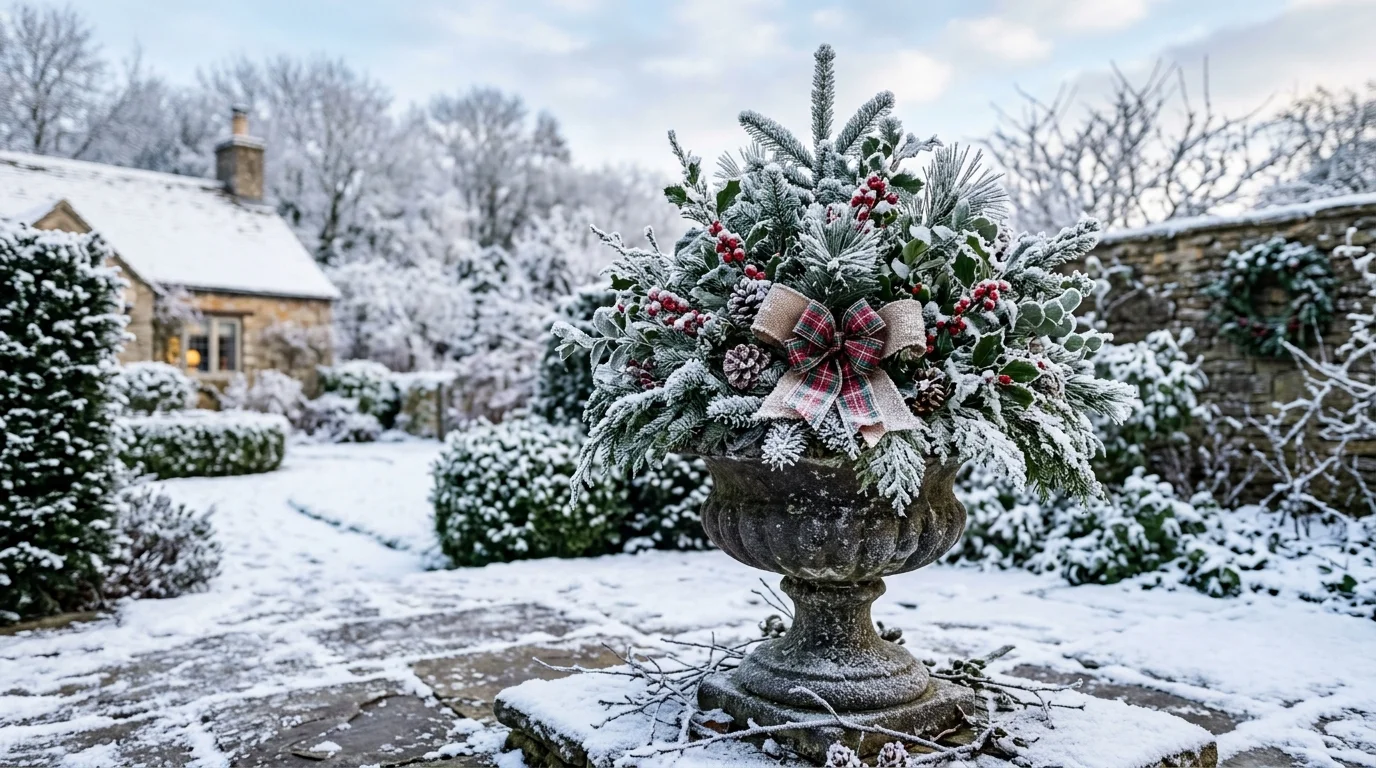 Frosted Snow Urn Look image.