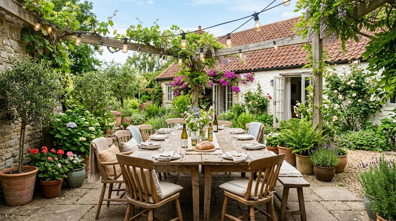 An outdoor dining room patio creating a clear and stylish entertaining zone.
