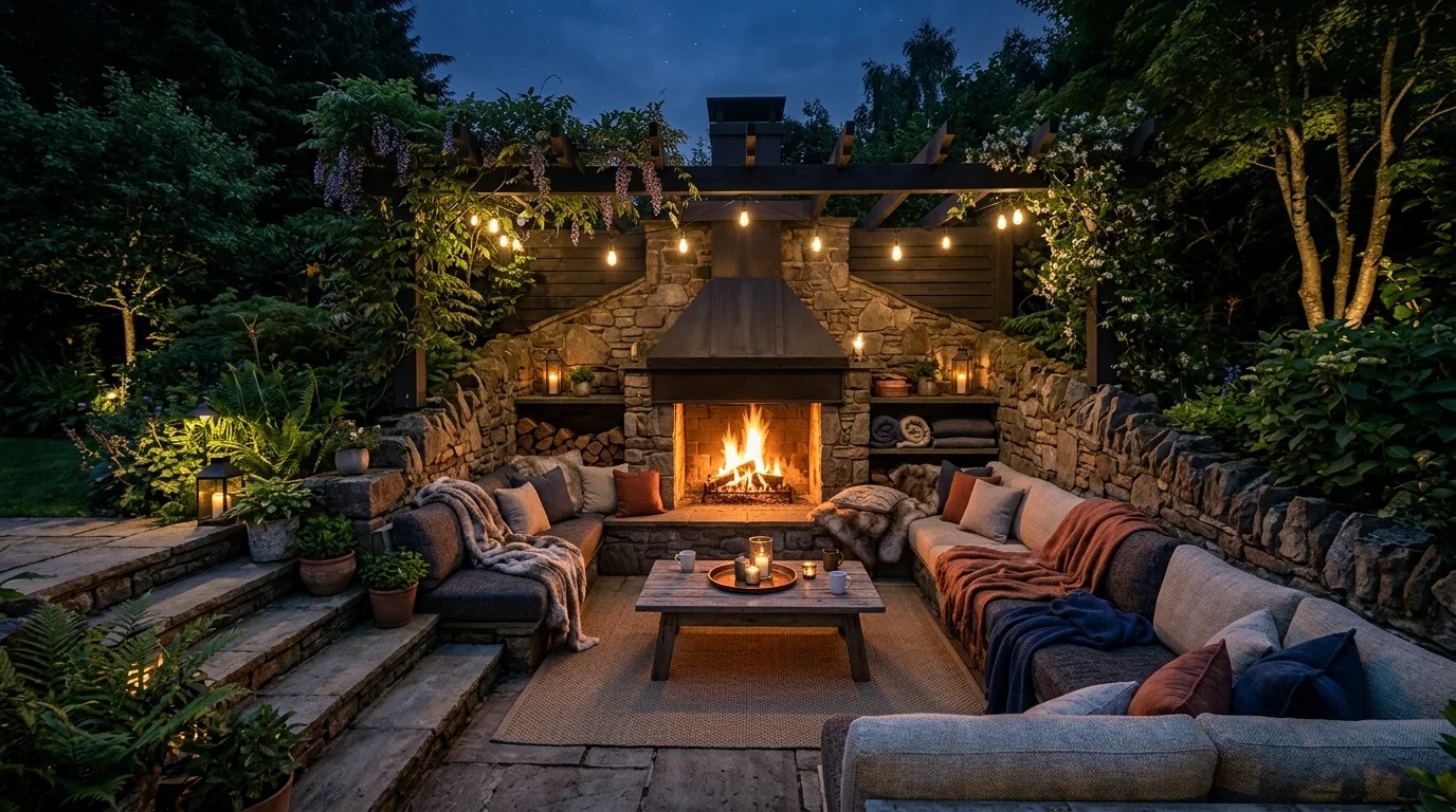 Candlelit Fireplace Accent image.
