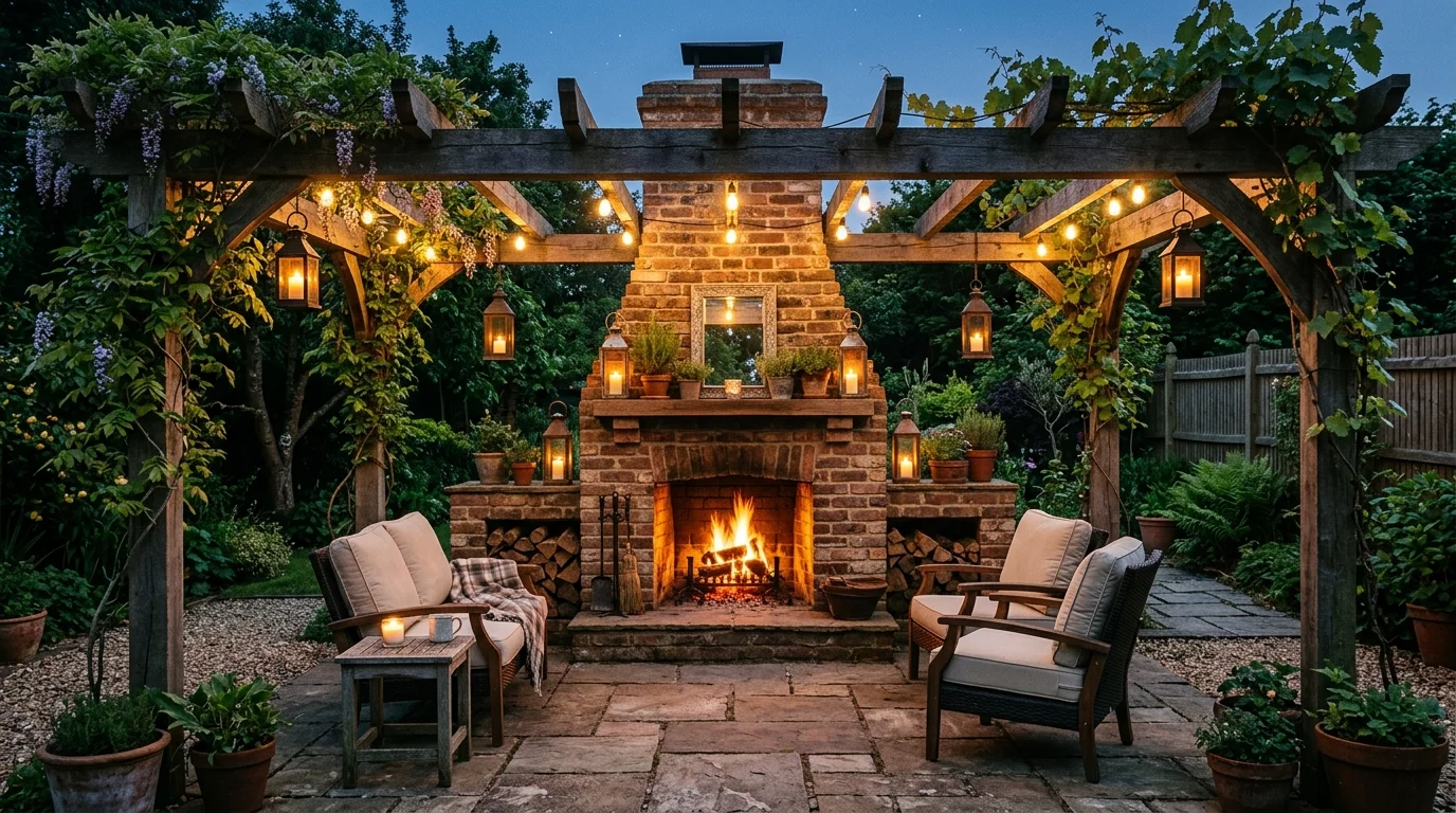 Fireplace With Built-In Seating image.