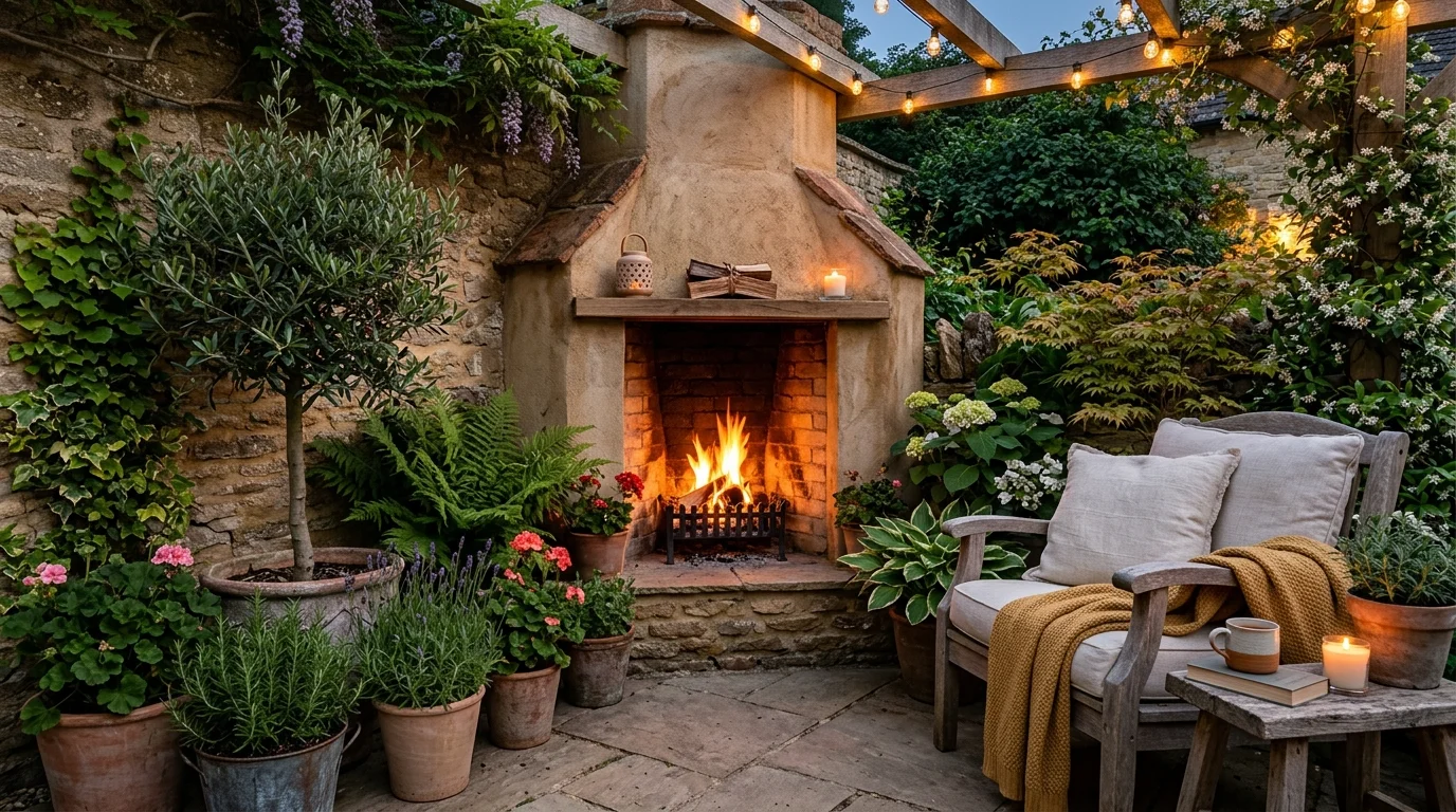 Fireplace With Wood Storage Niche image.
